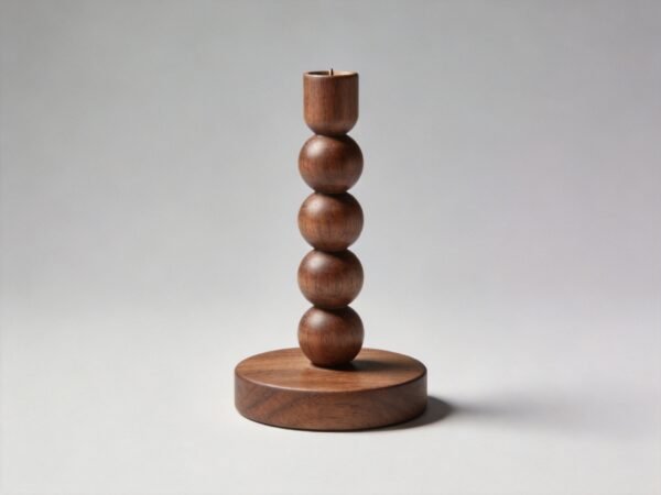 Wooden Beaded Candle Holder